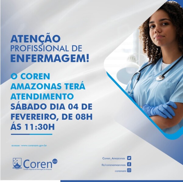coren-am-atende-profissionais-de-enfermagem-sabado-04-de-fevereiro
